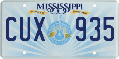 MS license plate CUX935