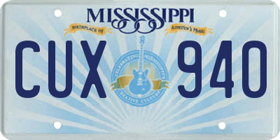 MS license plate CUX940