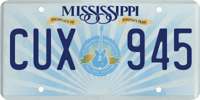 MS license plate CUX945
