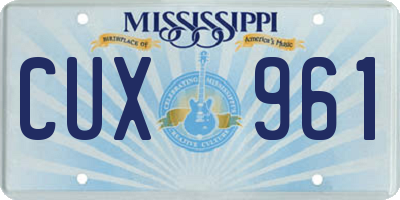 MS license plate CUX961