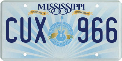 MS license plate CUX966