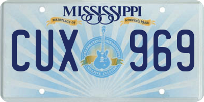 MS license plate CUX969