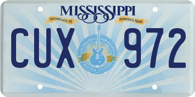 MS license plate CUX972