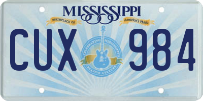 MS license plate CUX984