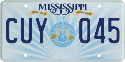 MS license plate CUY045