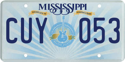 MS license plate CUY053