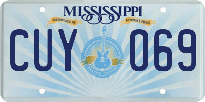 MS license plate CUY069