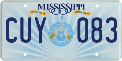 MS license plate CUY083