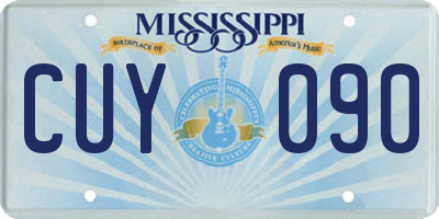 MS license plate CUY090