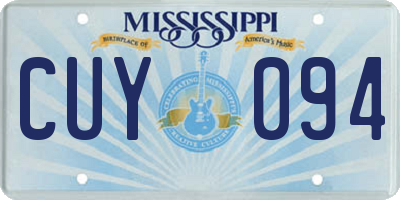MS license plate CUY094