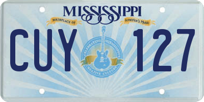 MS license plate CUY127