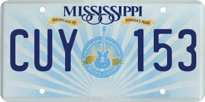 MS license plate CUY153