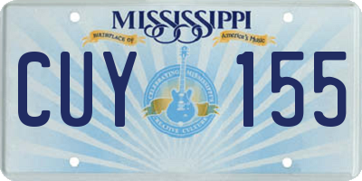 MS license plate CUY155