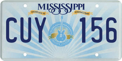 MS license plate CUY156