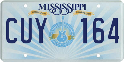 MS license plate CUY164