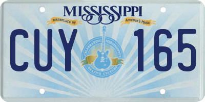 MS license plate CUY165