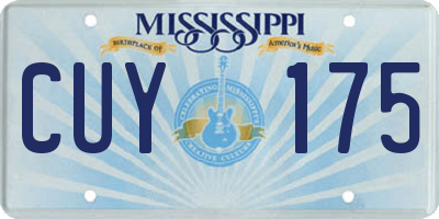 MS license plate CUY175