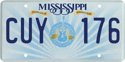 MS license plate CUY176