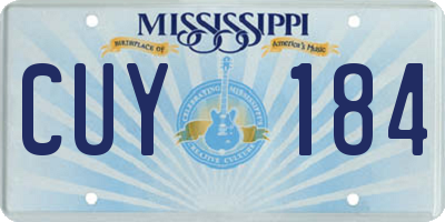 MS license plate CUY184