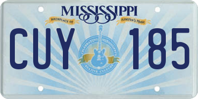 MS license plate CUY185