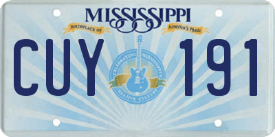 MS license plate CUY191