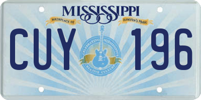 MS license plate CUY196