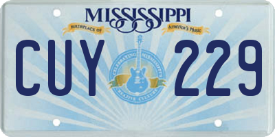 MS license plate CUY229