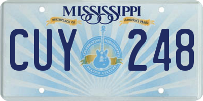 MS license plate CUY248