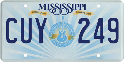 MS license plate CUY249