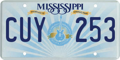 MS license plate CUY253