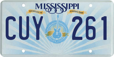 MS license plate CUY261