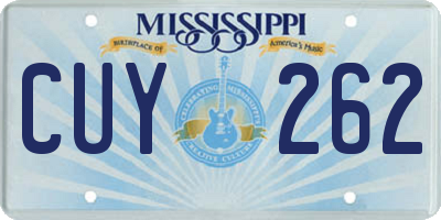 MS license plate CUY262