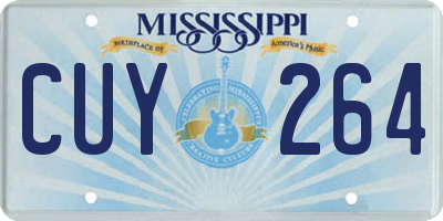 MS license plate CUY264
