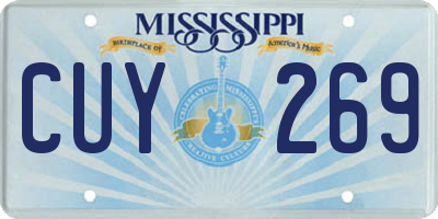 MS license plate CUY269
