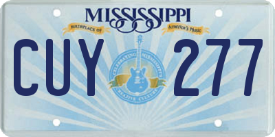 MS license plate CUY277