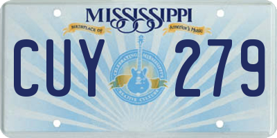 MS license plate CUY279