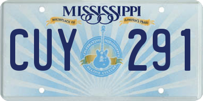 MS license plate CUY291