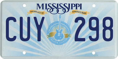 MS license plate CUY298