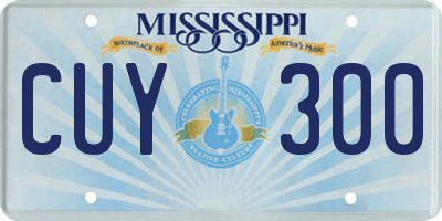 MS license plate CUY300