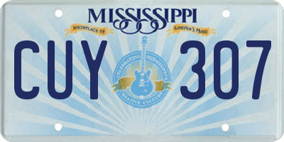 MS license plate CUY307