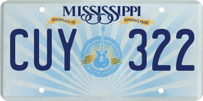 MS license plate CUY322