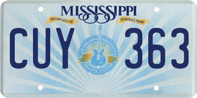 MS license plate CUY363