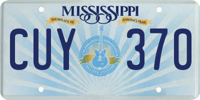 MS license plate CUY370