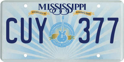 MS license plate CUY377