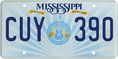 MS license plate CUY390