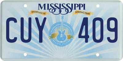 MS license plate CUY409