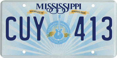 MS license plate CUY413