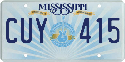 MS license plate CUY415