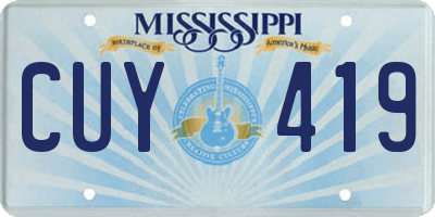 MS license plate CUY419