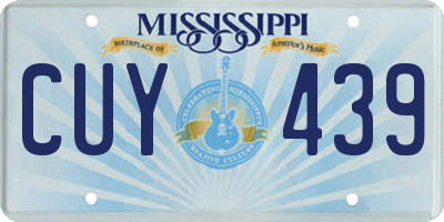 MS license plate CUY439